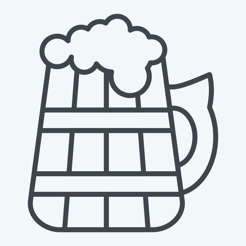 icoon bier. verwant naar keltisch symbool. lijn stijl. gemakkelijk ontwerp bewerkbaar. gemakkelijk illustratie vector