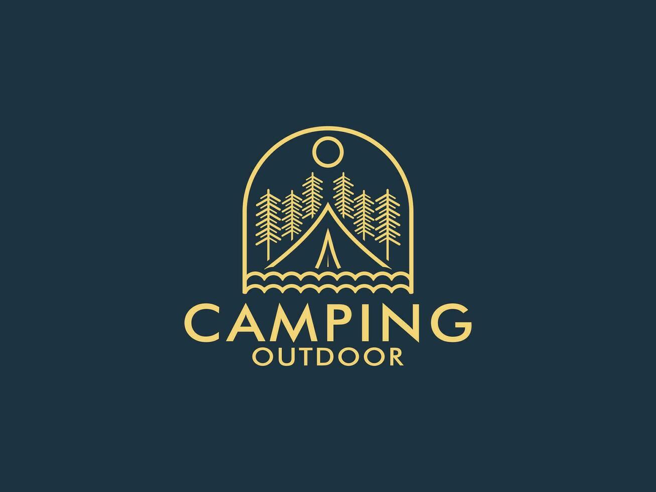 kamp logo ontwerp, tent camping logo vector sjabloon