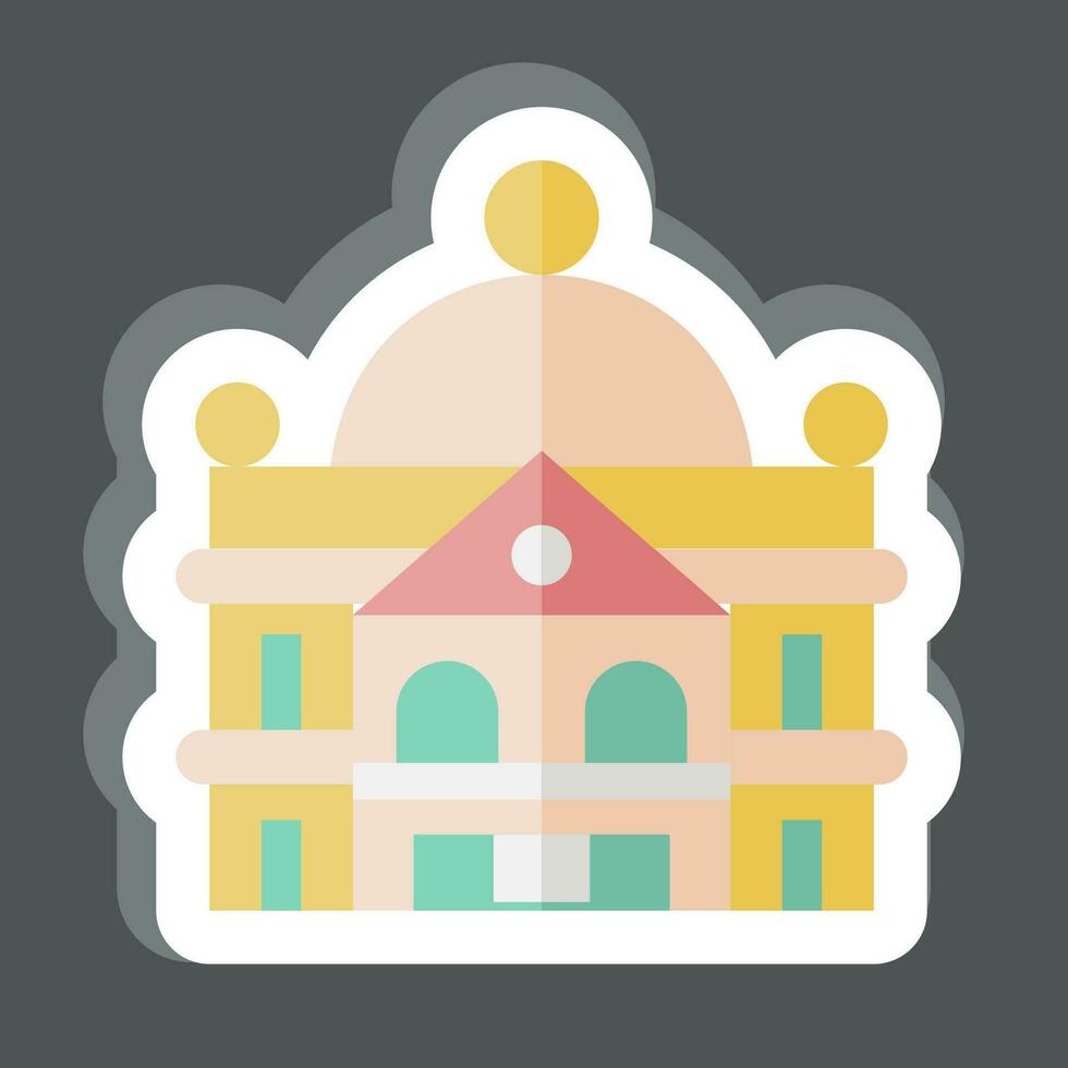 sticker statig huis. verwant naar accommodaties symbool. gemakkelijk ontwerp bewerkbaar. gemakkelijk illustratie vector