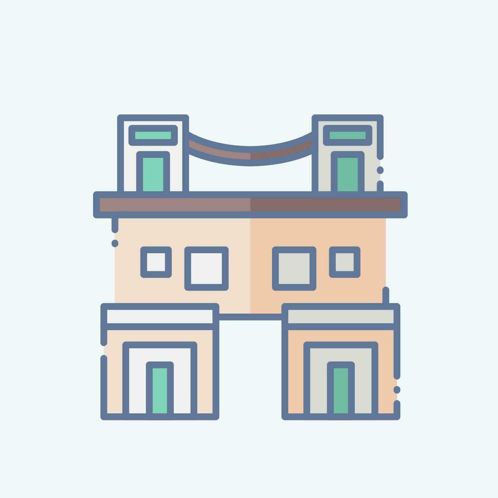 icoon stad- huis. verwant naar accommodaties symbool. tekening stijl. gemakkelijk ontwerp bewerkbaar. gemakkelijk illustratie vector