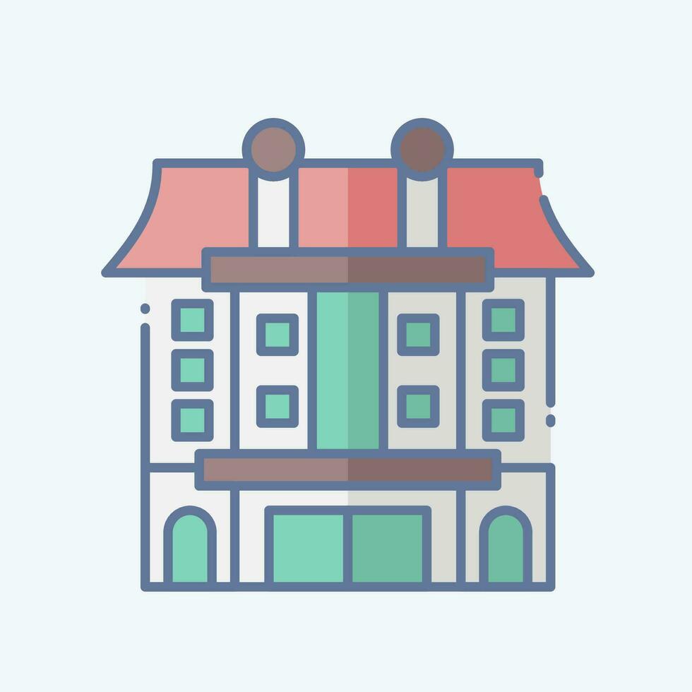 icoon appartement. verwant naar accommodaties symbool. tekening stijl. gemakkelijk ontwerp bewerkbaar. gemakkelijk illustratie vector