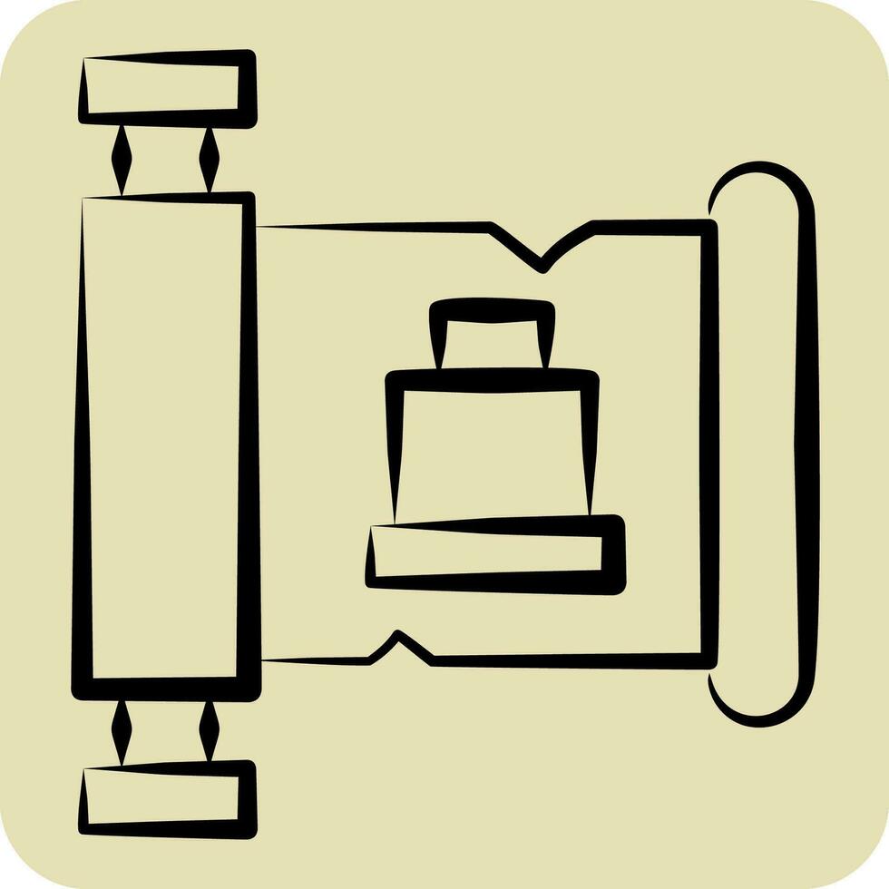 icoon geschiedenis. verwant naar prehistorisch symbool. hand- getrokken stijl. gemakkelijk ontwerp bewerkbaar. gemakkelijk illustratie vector