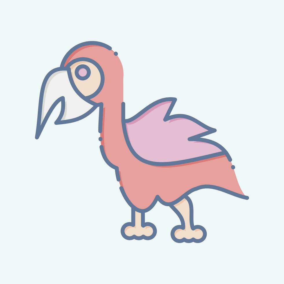 icoon dier. verwant naar prehistorisch symbool. tekening stijl. gemakkelijk ontwerp bewerkbaar. gemakkelijk illustratie vector