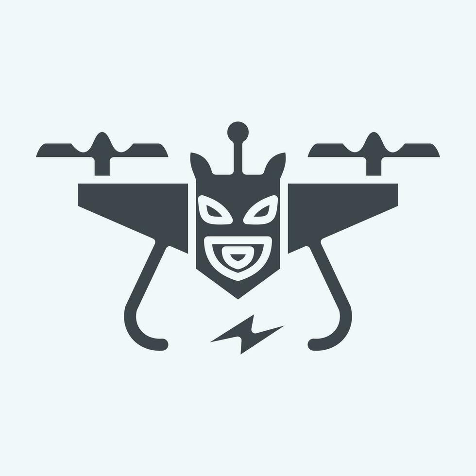 icoon speelgoed- drone. verwant naar dar symbool. glyph stijl. gemakkelijk ontwerp bewerkbaar. gemakkelijk illustratie vector