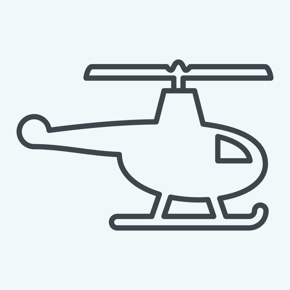 icoon helikopter. verwant naar dar symbool. lijn stijl. gemakkelijk ontwerp bewerkbaar. gemakkelijk illustratie vector