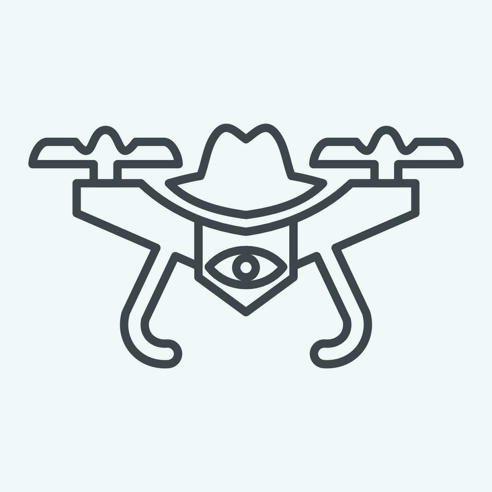 icoon spion drone. verwant naar dar symbool. lijn stijl. gemakkelijk ontwerp bewerkbaar. gemakkelijk illustratie vector