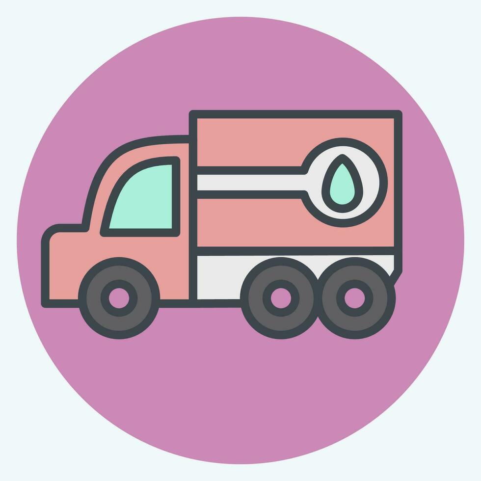 icoon brandstof vrachtwagen. verwant naar bouw voertuigen symbool. kleur maat stijl. gemakkelijk ontwerp bewerkbaar. gemakkelijk illustratie vector