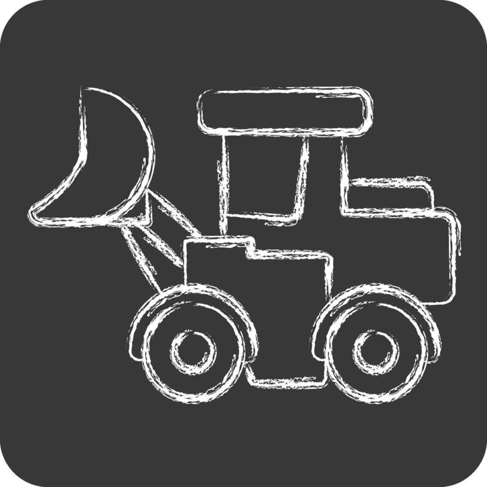 icoon lader vrachtwagen. verwant naar bouw voertuigen symbool. krijt stijl. gemakkelijk ontwerp bewerkbaar. gemakkelijk illustratie vector