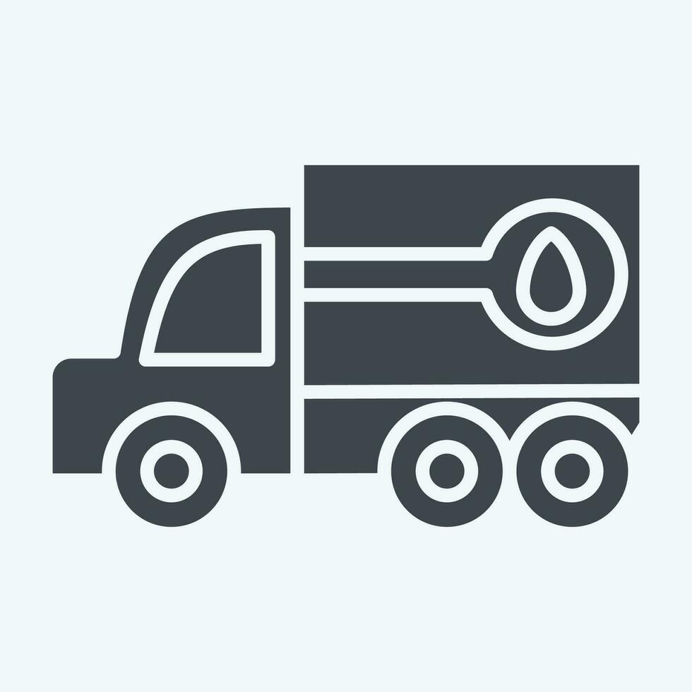 icoon brandstof vrachtwagen. verwant naar bouw voertuigen symbool. glyph stijl. gemakkelijk ontwerp bewerkbaar. gemakkelijk illustratie vector