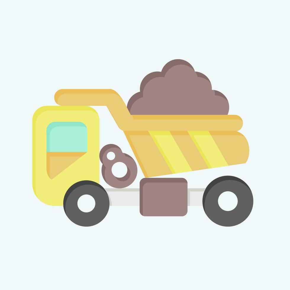 icoon dump vrachtwagen. verwant naar bouw voertuigen symbool. glyph stijl. gemakkelijk ontwerp bewerkbaar. gemakkelijk illustratie vector