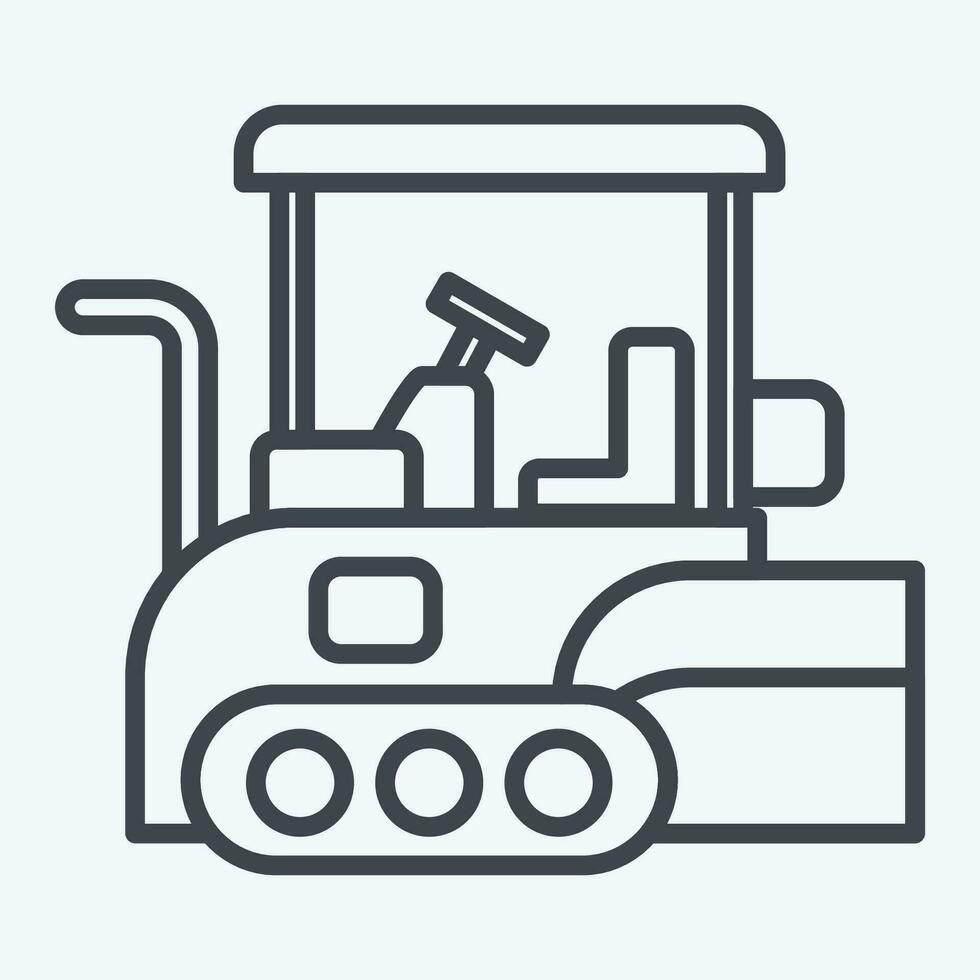 icoon asfalt bestratingsafwerkmachines. verwant naar bouw voertuigen symbool. lijn stijl. gemakkelijk ontwerp bewerkbaar. gemakkelijk illustratie vector