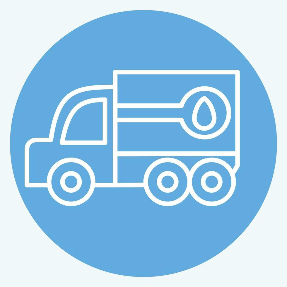 icoon brandstof vrachtwagen. verwant naar bouw voertuigen symbool. blauw ogen stijl. gemakkelijk ontwerp bewerkbaar. gemakkelijk illustratie vector