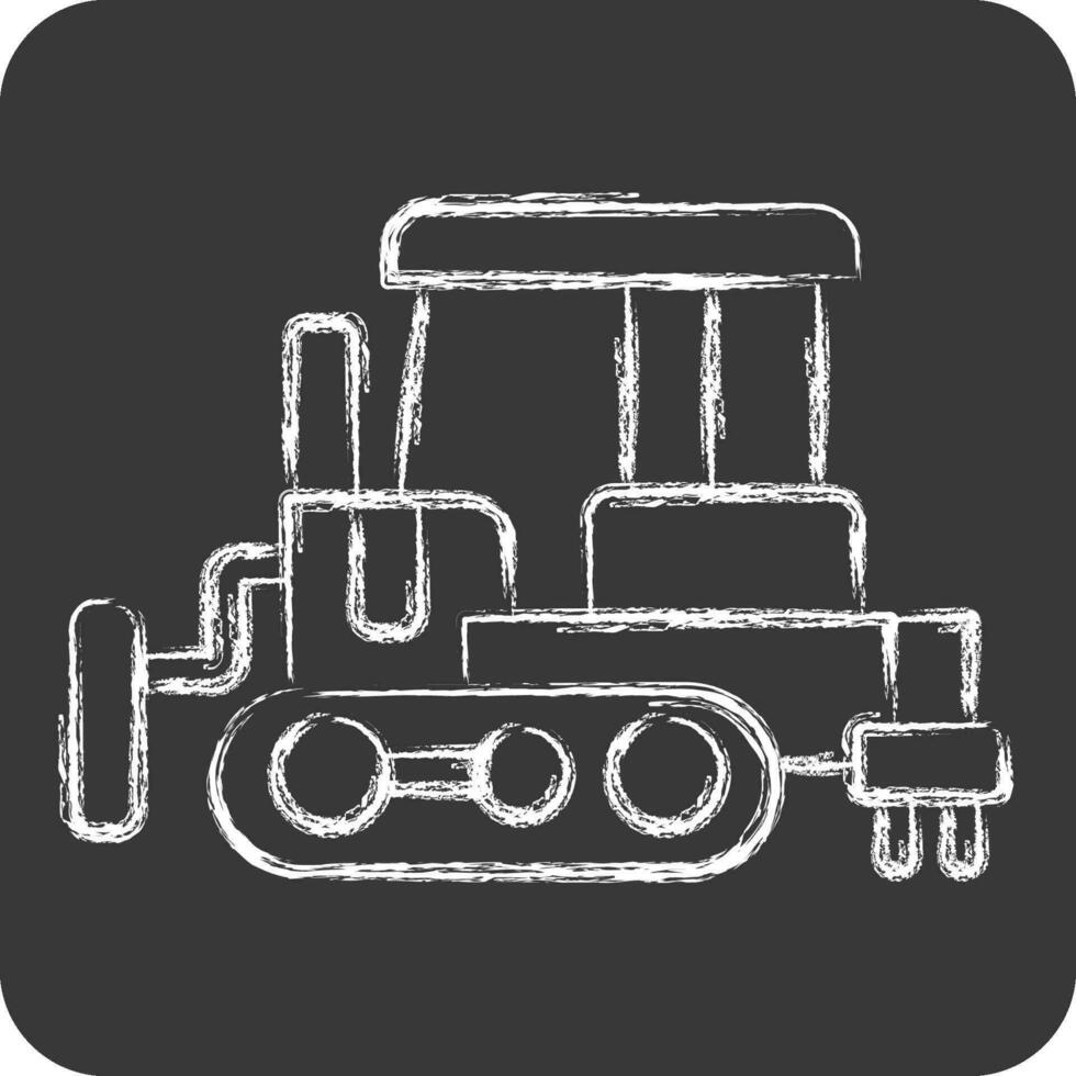 icoon bulldozer. verwant naar bouw voertuigen symbool. krijt stijl. gemakkelijk ontwerp bewerkbaar. gemakkelijk illustratie vector