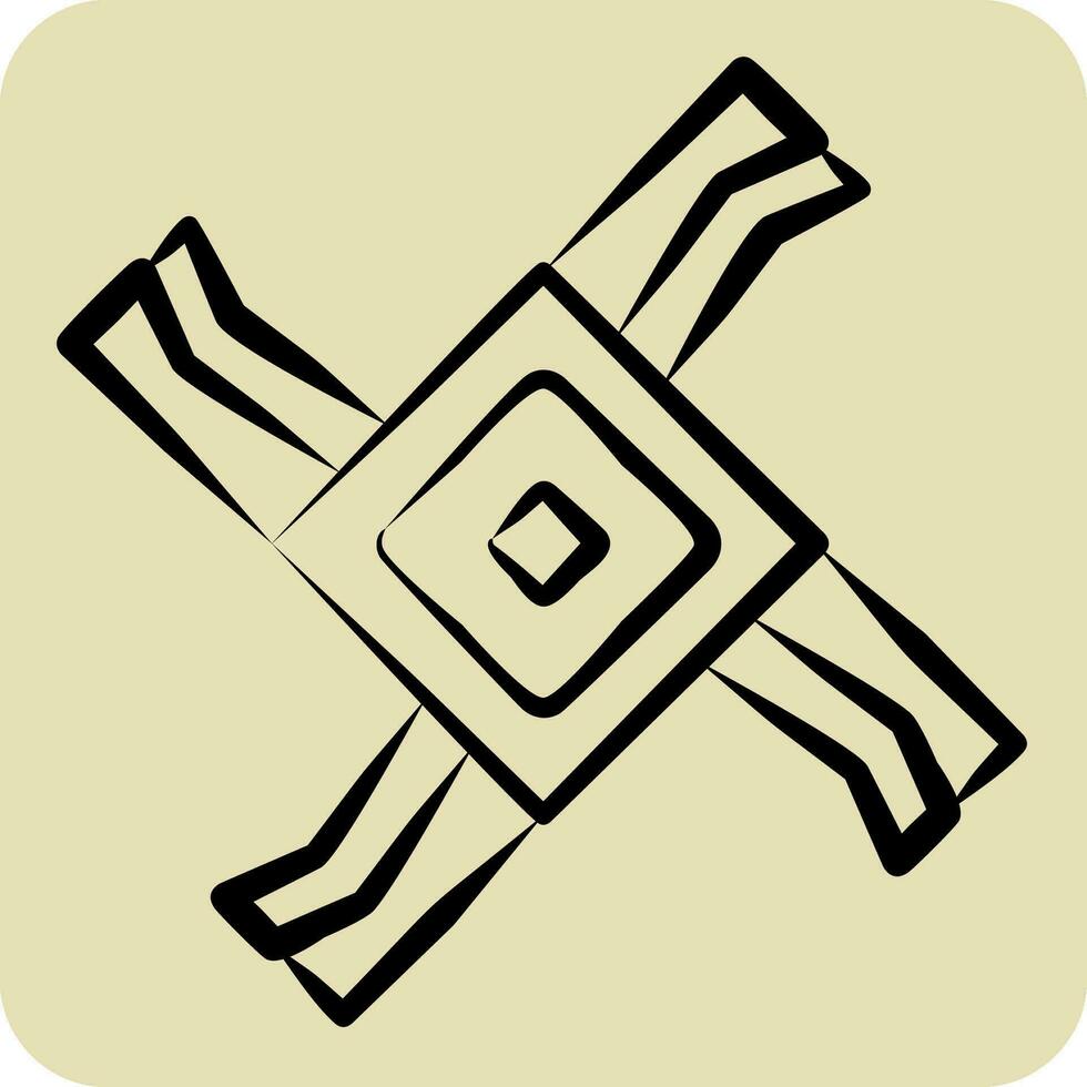 icoon brigide kruis. verwant naar keltisch symbool. hand- getrokken stijl. gemakkelijk ontwerp bewerkbaar. gemakkelijk illustratie vector