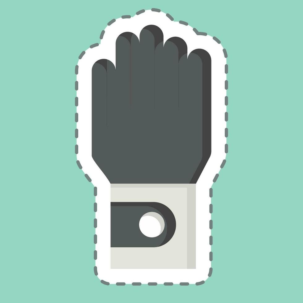 sticker lijn besnoeiing handschoenen. verwant naar golf symbool. gemakkelijk ontwerp bewerkbaar. gemakkelijk illustratie vector