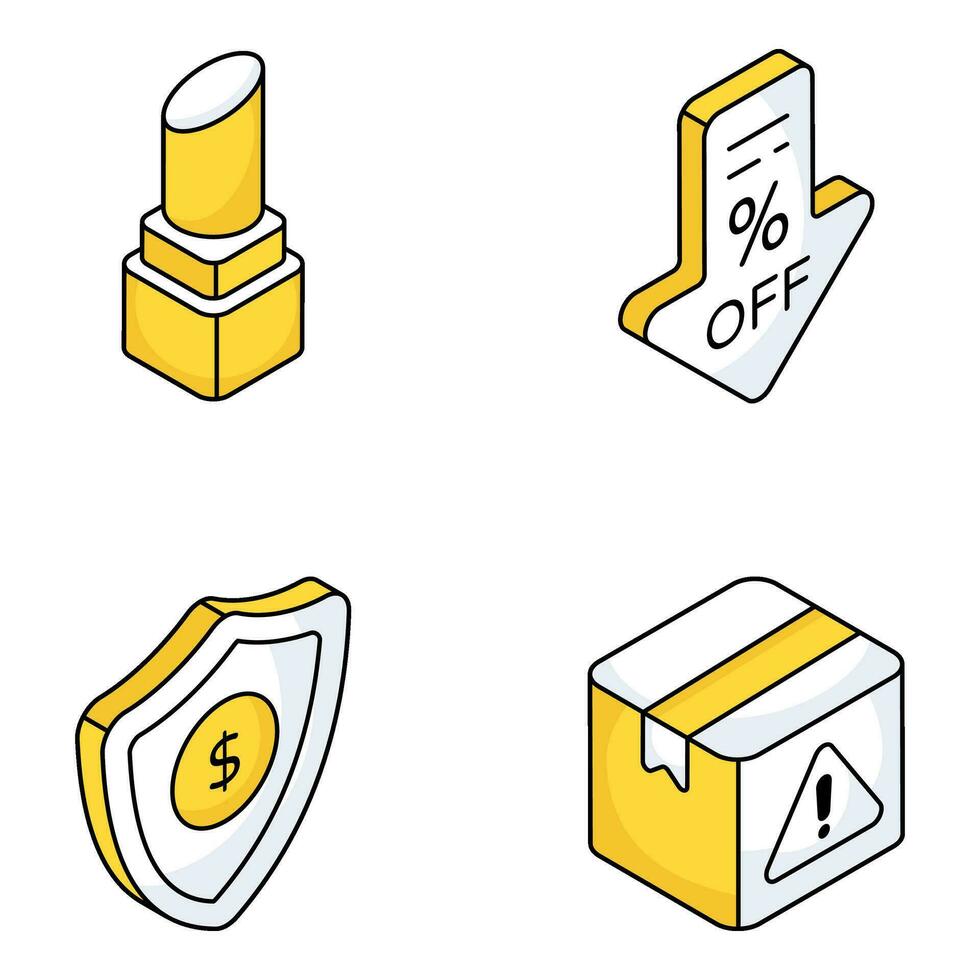 pakket met platte pictogrammen voor winkelen en uitgeven vector