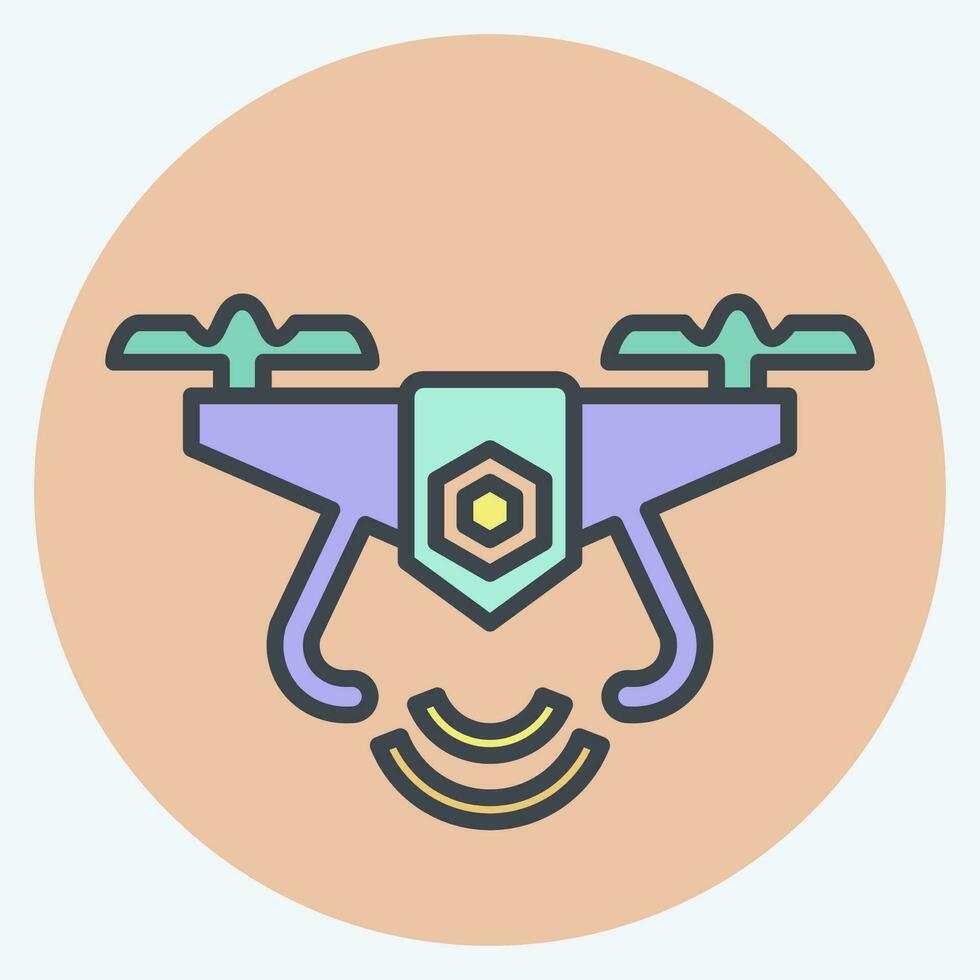 icoon drone. verwant naar dar symbool. kleur maat stijl. gemakkelijk ontwerp bewerkbaar. gemakkelijk illustratie vector