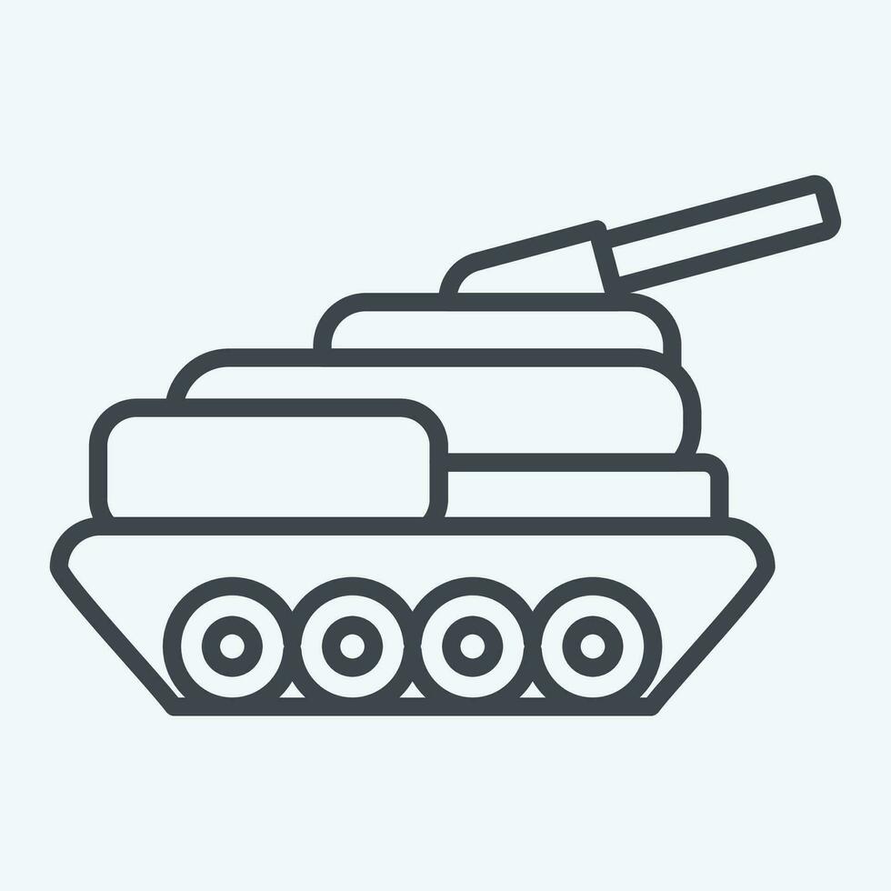 icoon tank. verwant naar leger symbool. lijn stijl. gemakkelijk ontwerp bewerkbaar. gemakkelijk illustratie vector