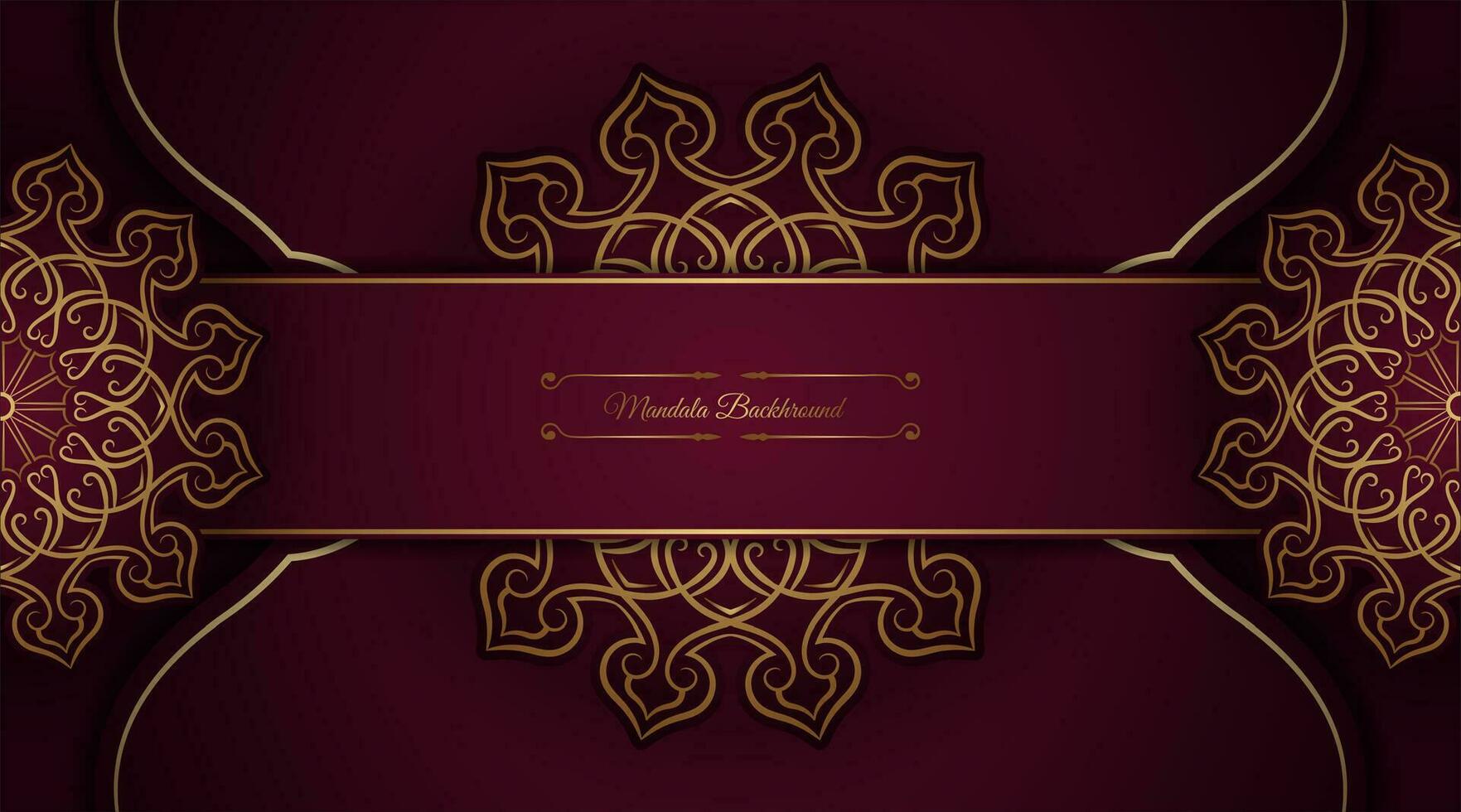 luxe achtergrond met gouden mandala ornament vector