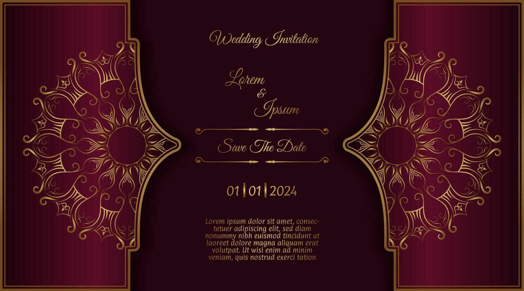 wijnoogst uitnodiging kaart, met mandala ornament vector