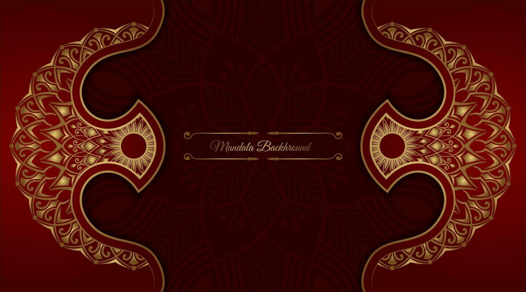 luxe achtergrond met gouden mandala ornament vector