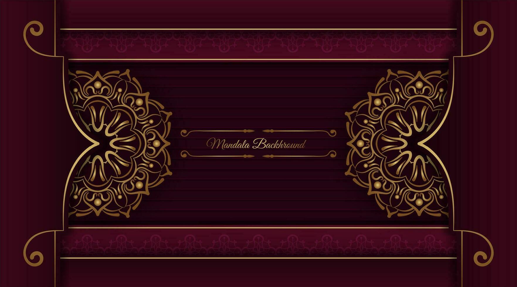 luxe achtergrond met gouden mandala ornament vector