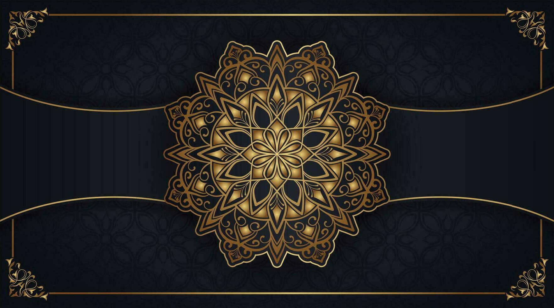 luxe achtergrond met gouden mandala ornament vector