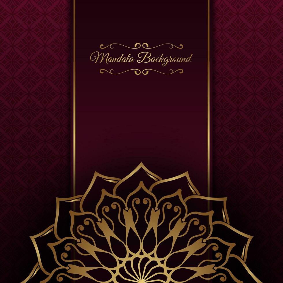 rood luxe achtergrond, met goud mandala ornament vector