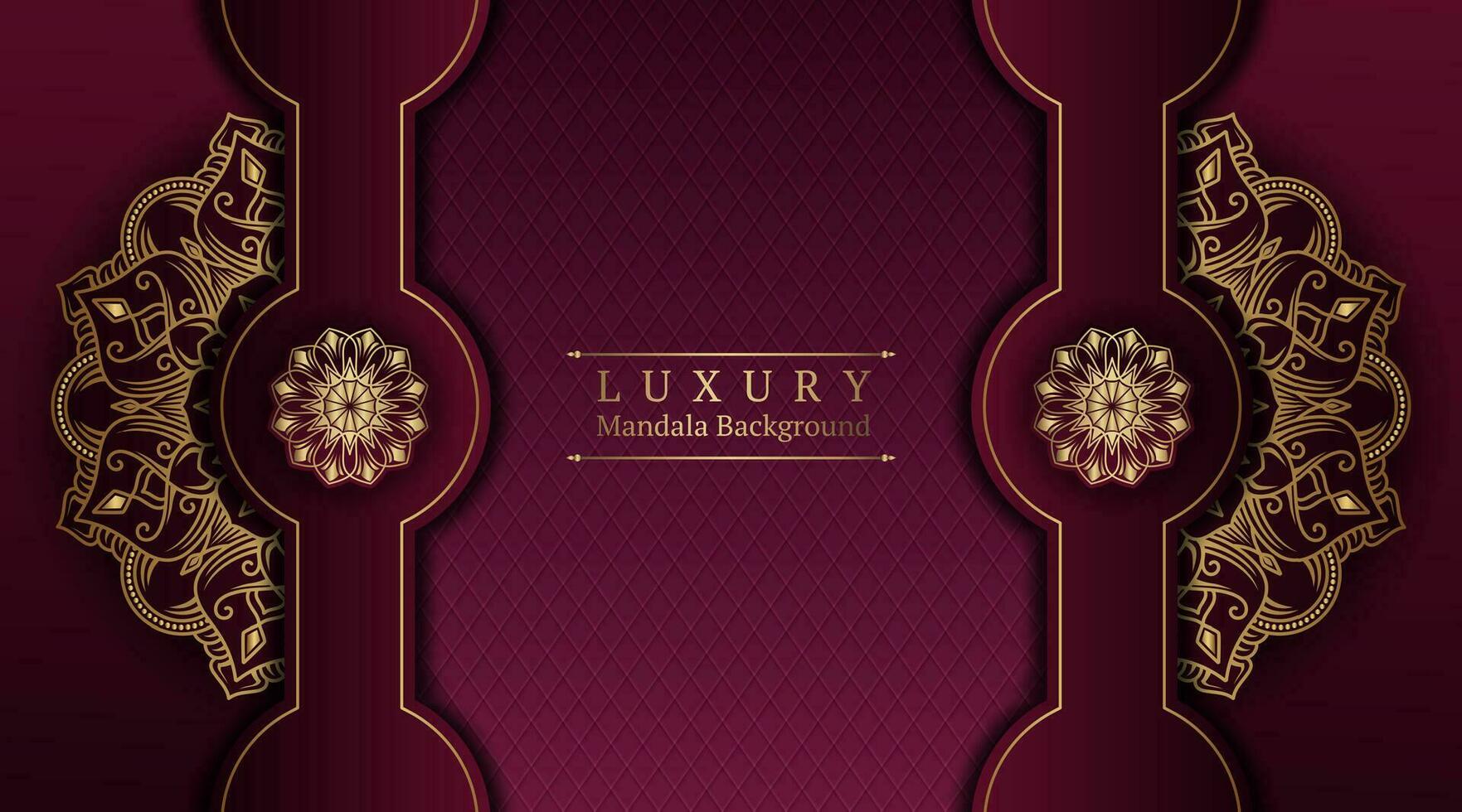 luxe achtergrond met gouden mandala ornament vector