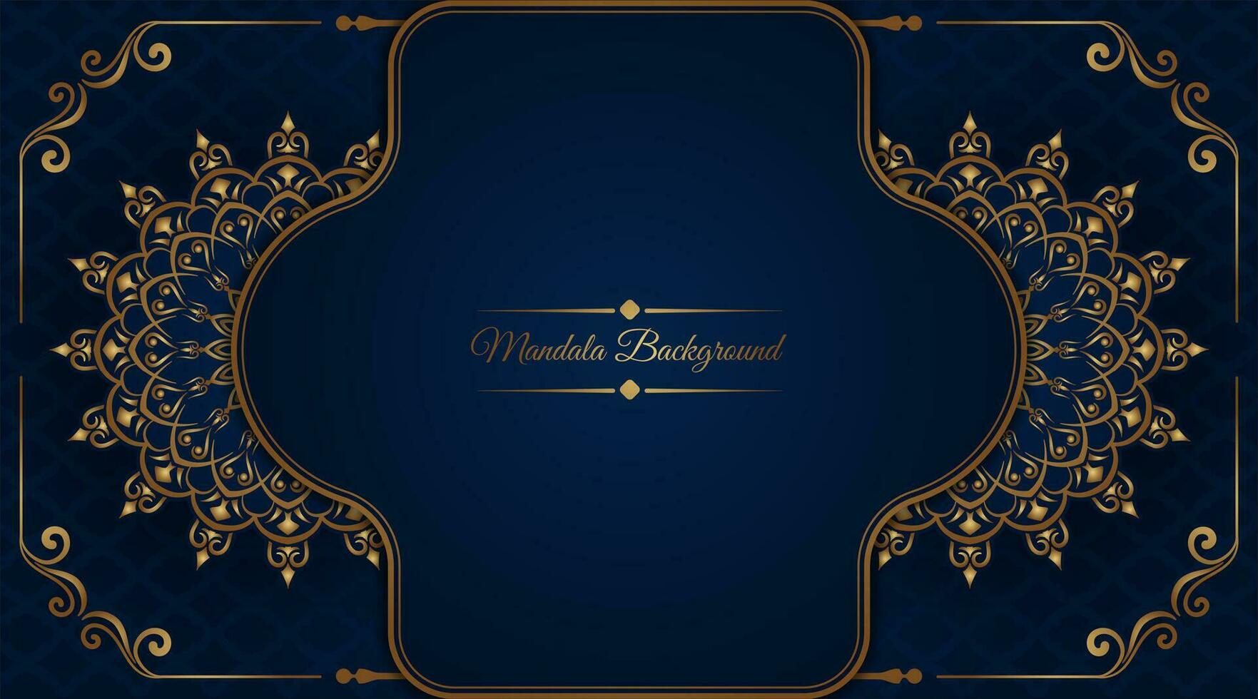 luxe achtergrond met gouden mandala ornament vector