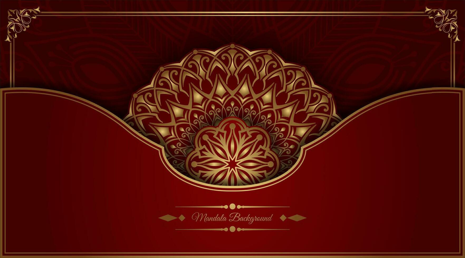 luxe achtergrond met gouden mandala ornament vector