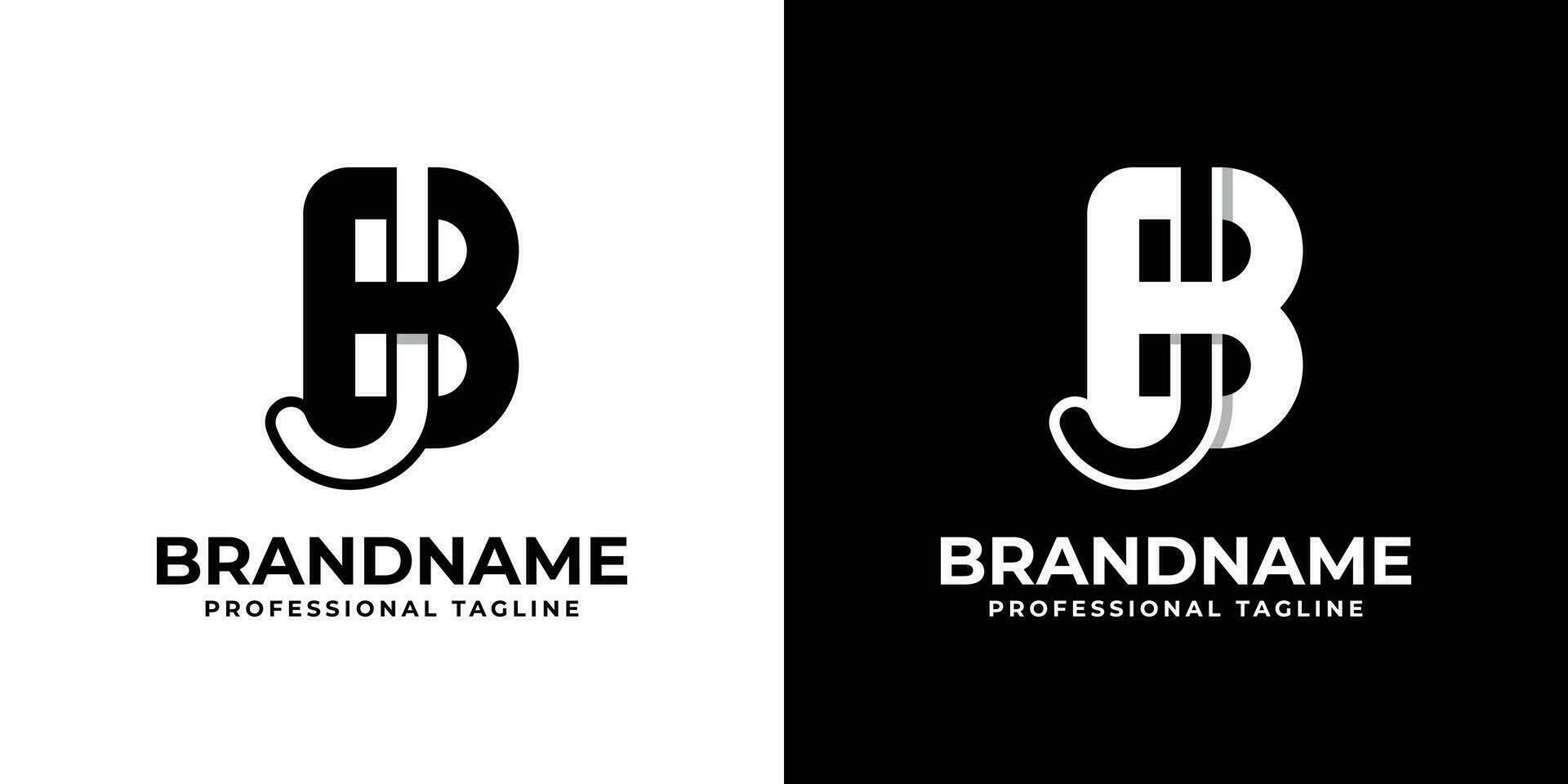 brief jb of bj monogram logo, geschikt voor ieder bedrijf met jb of bj initialen. vector