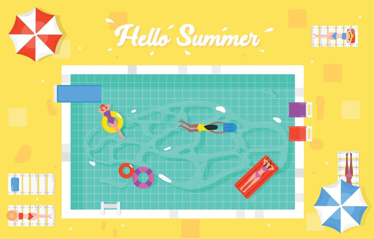 zwembad zomer concept vector