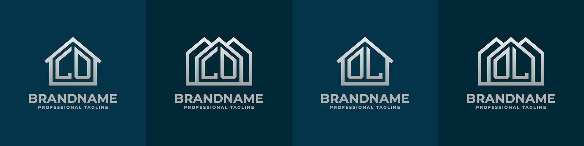brief zie en ol huis logo set. geschikt voor ieder bedrijf verwant naar huis, echt landgoed, bouw, interieur met zie of ol initialen. vector