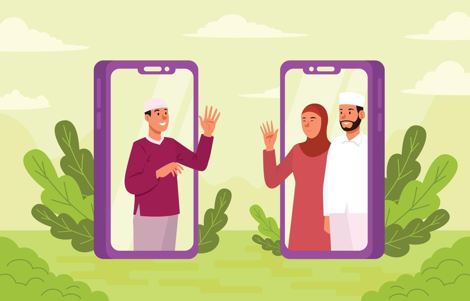 eid adha videogesprek vector