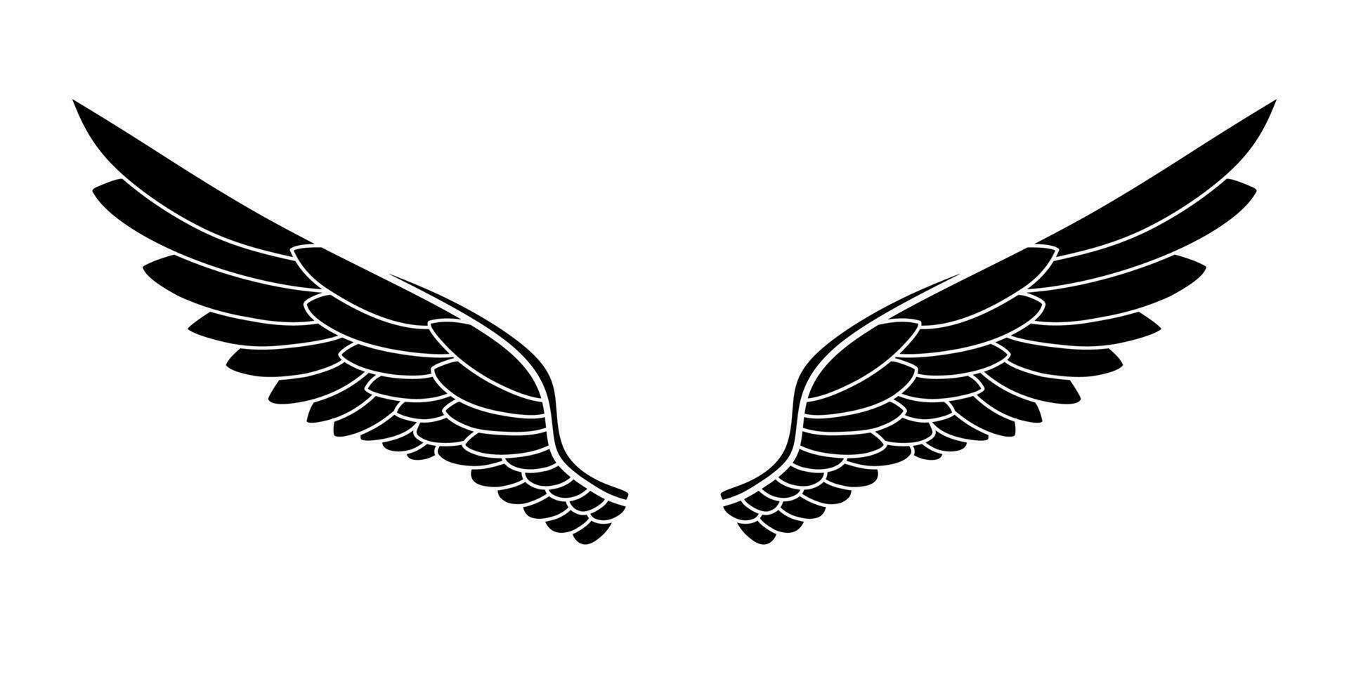 vector silhouet van engel Vleugels logo
