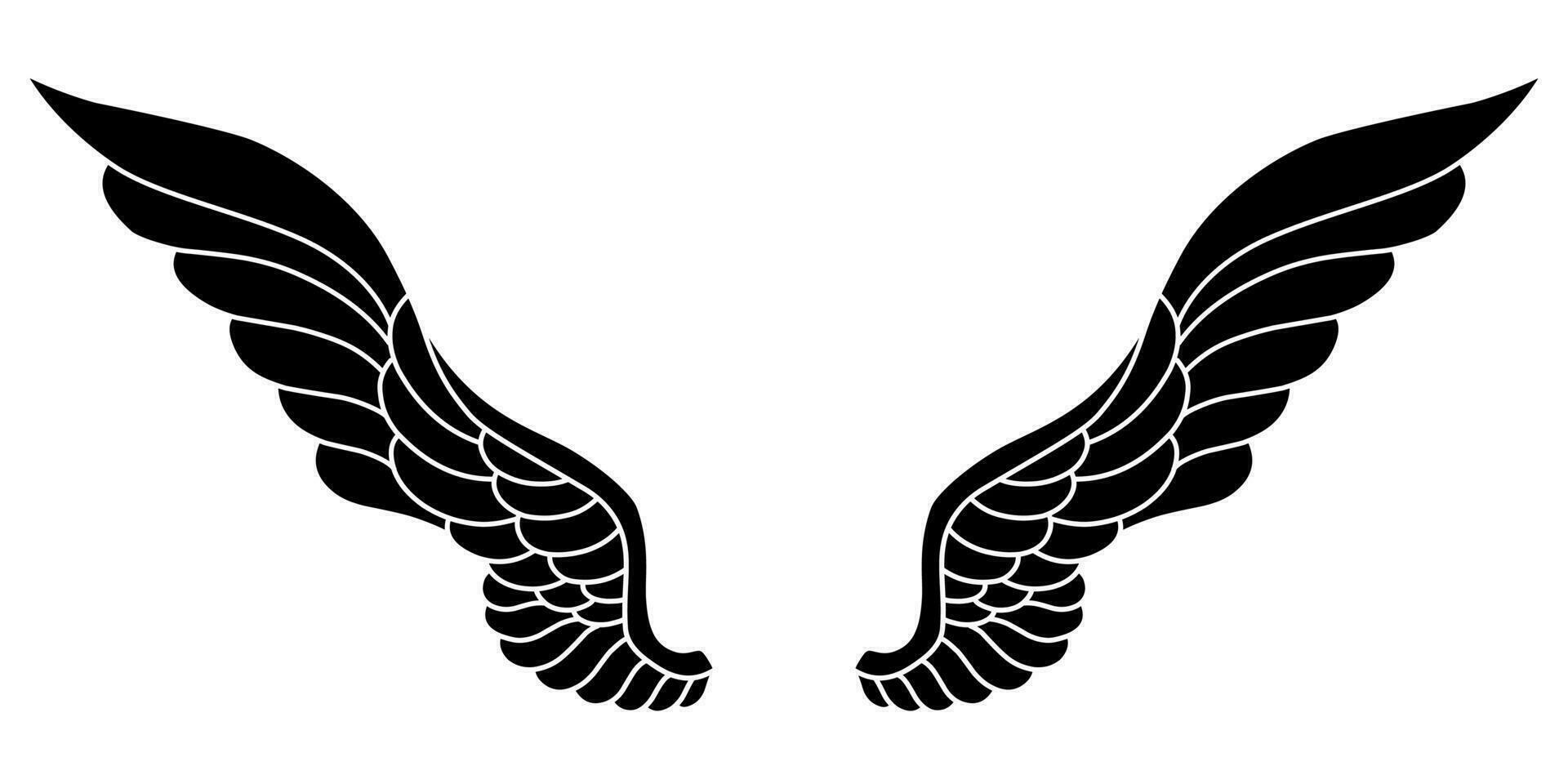 vector silhouet van engel Vleugels