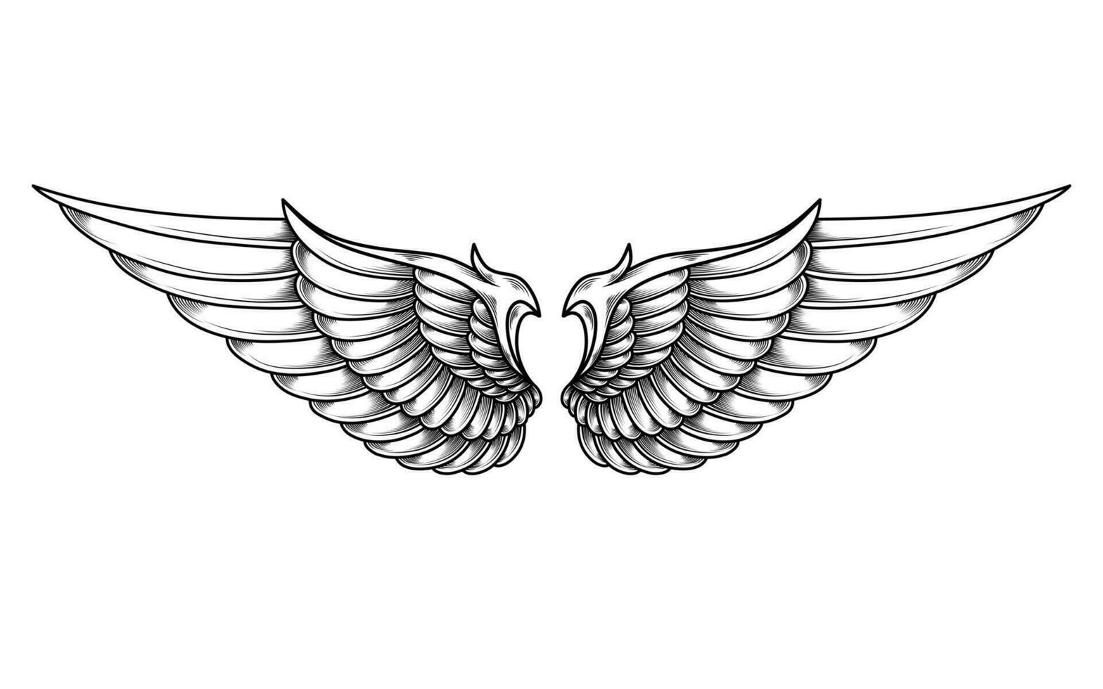 vector engel Vleugels tribal tatoeëren
