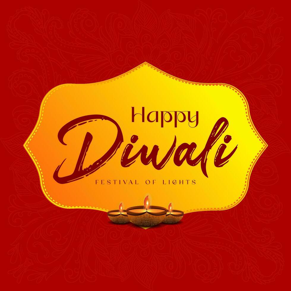 gelukkig diwali decoratief festival wensen kaart vector ontwerp