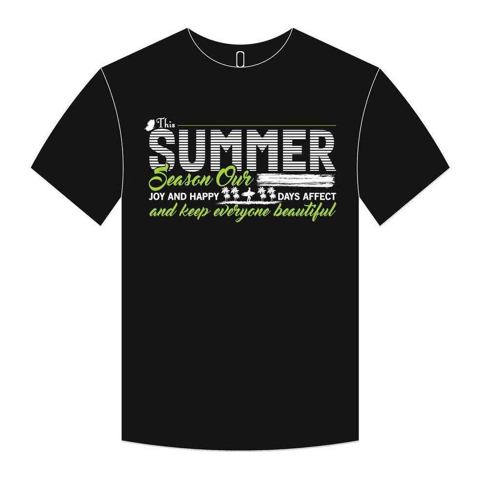 zomer en typografisch t-shirt ontwerp vector