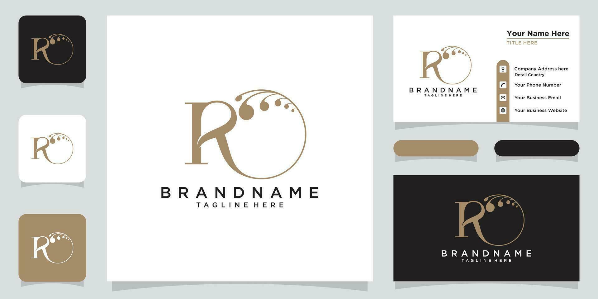 eerste brief r luxe logo ontwerp vector met bedrijf kaart ontwerp premie vector