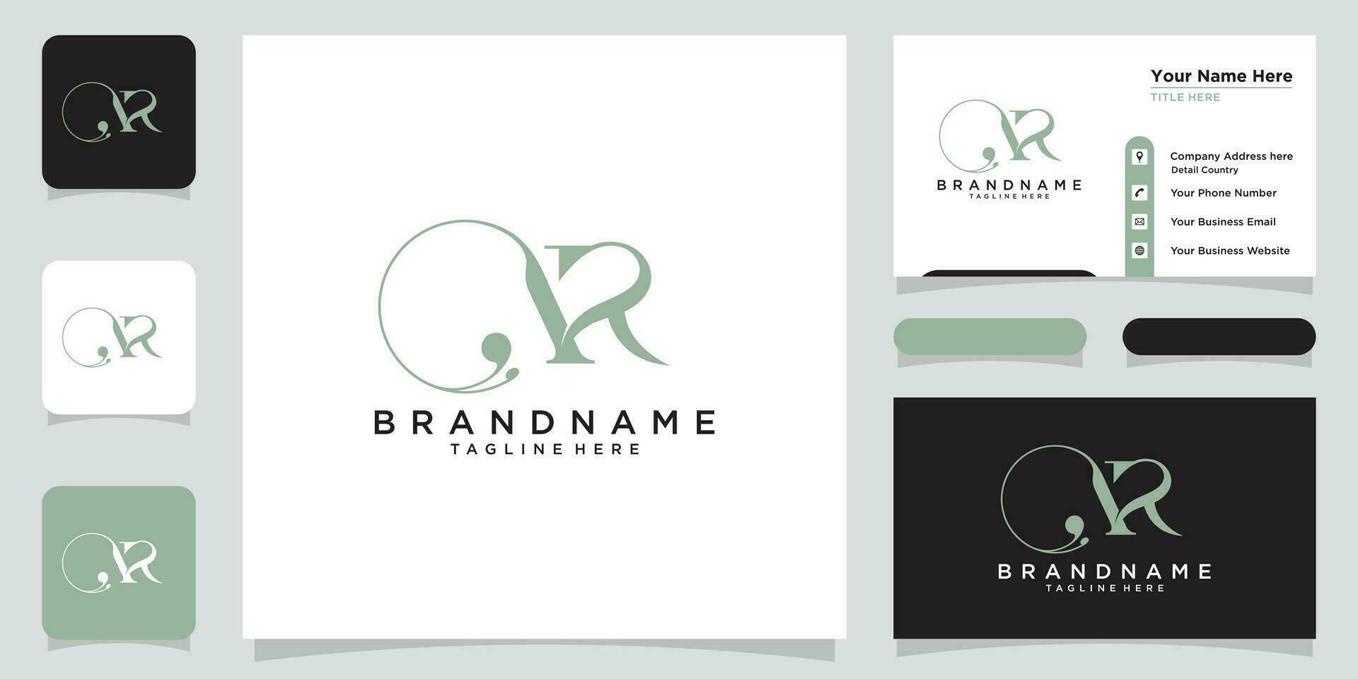 eerste brief ar luxe logo ontwerp met bedrijf kaart ontwerp premie vector