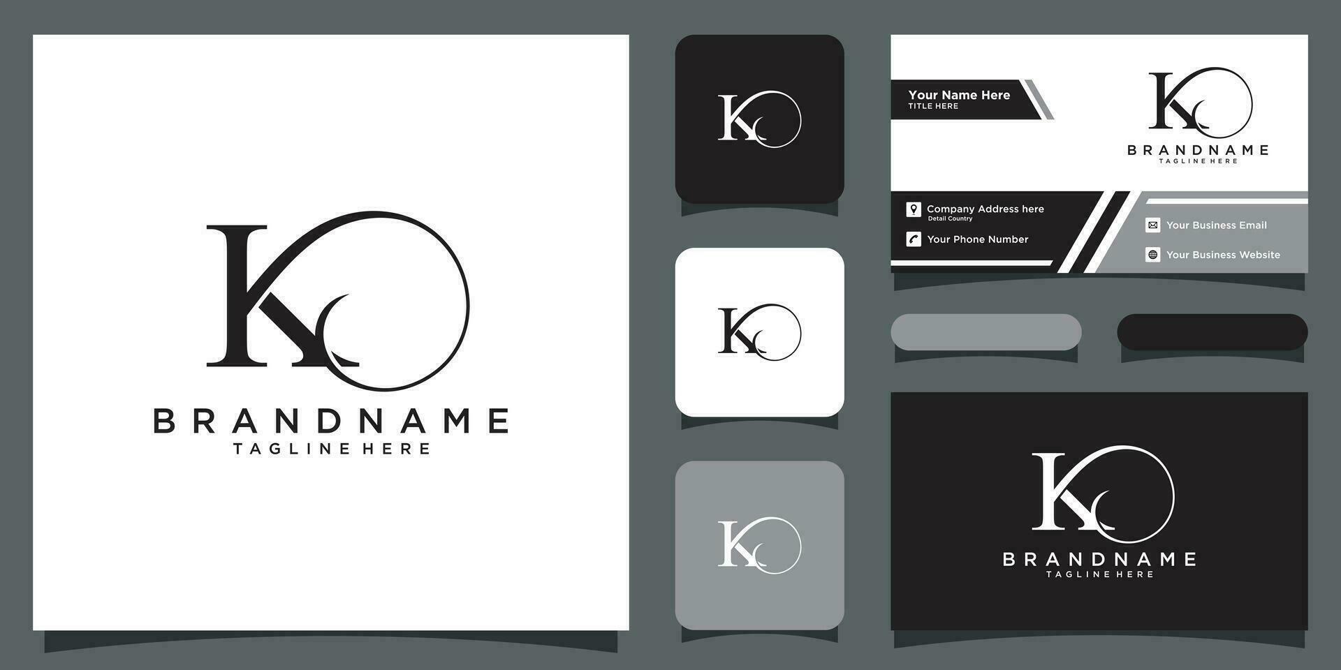 eerste brief k luxe logo ontwerp vector met bedrijf kaart ontwerp premie vector