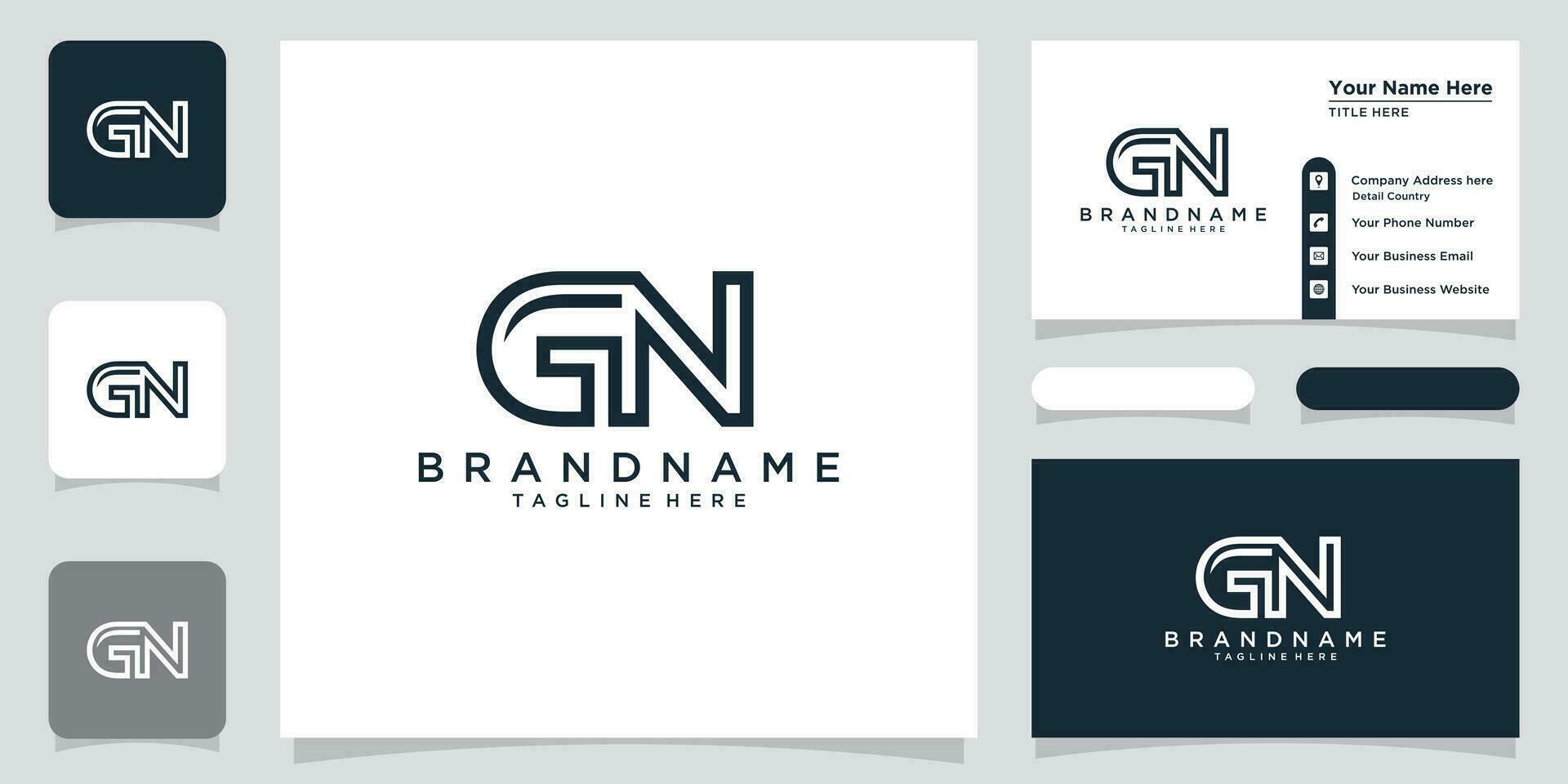 gn of ng brief ontwerpen voor logo en pictogrammen met bedrijf kaart ontwerp premie vector