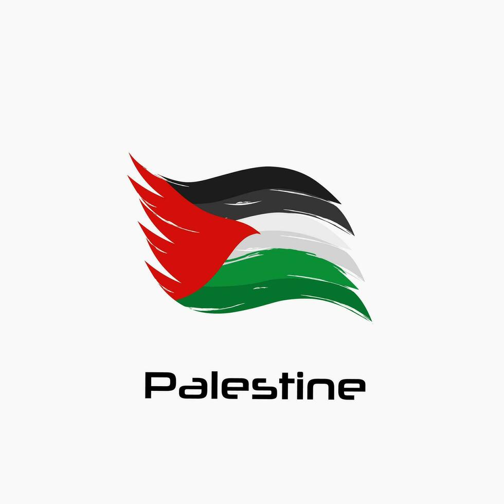 illustratie vector van Palestina borstel vlag, grunge stijl