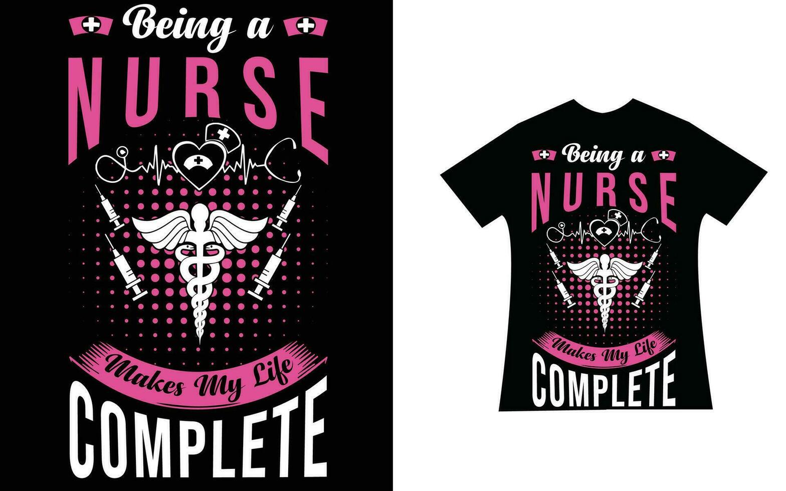 wezen een verpleegster maakt mijn leven compleet citaat t-shirt ontwerp sjabloon vector