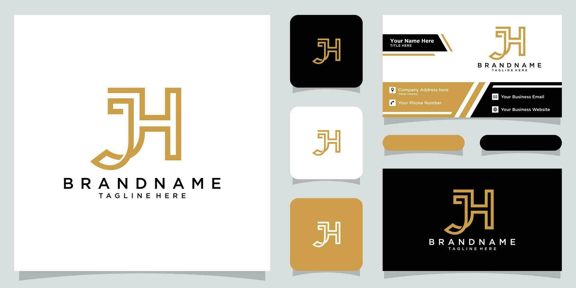 brief jh logo vector ontwerp met bedrijf kaart ontwerp premie vector