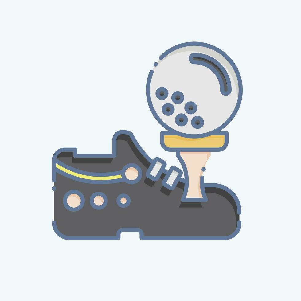 icoon schoenen. verwant naar golf symbool. tekening stijl. gemakkelijk ontwerp bewerkbaar. gemakkelijk illustratie vector