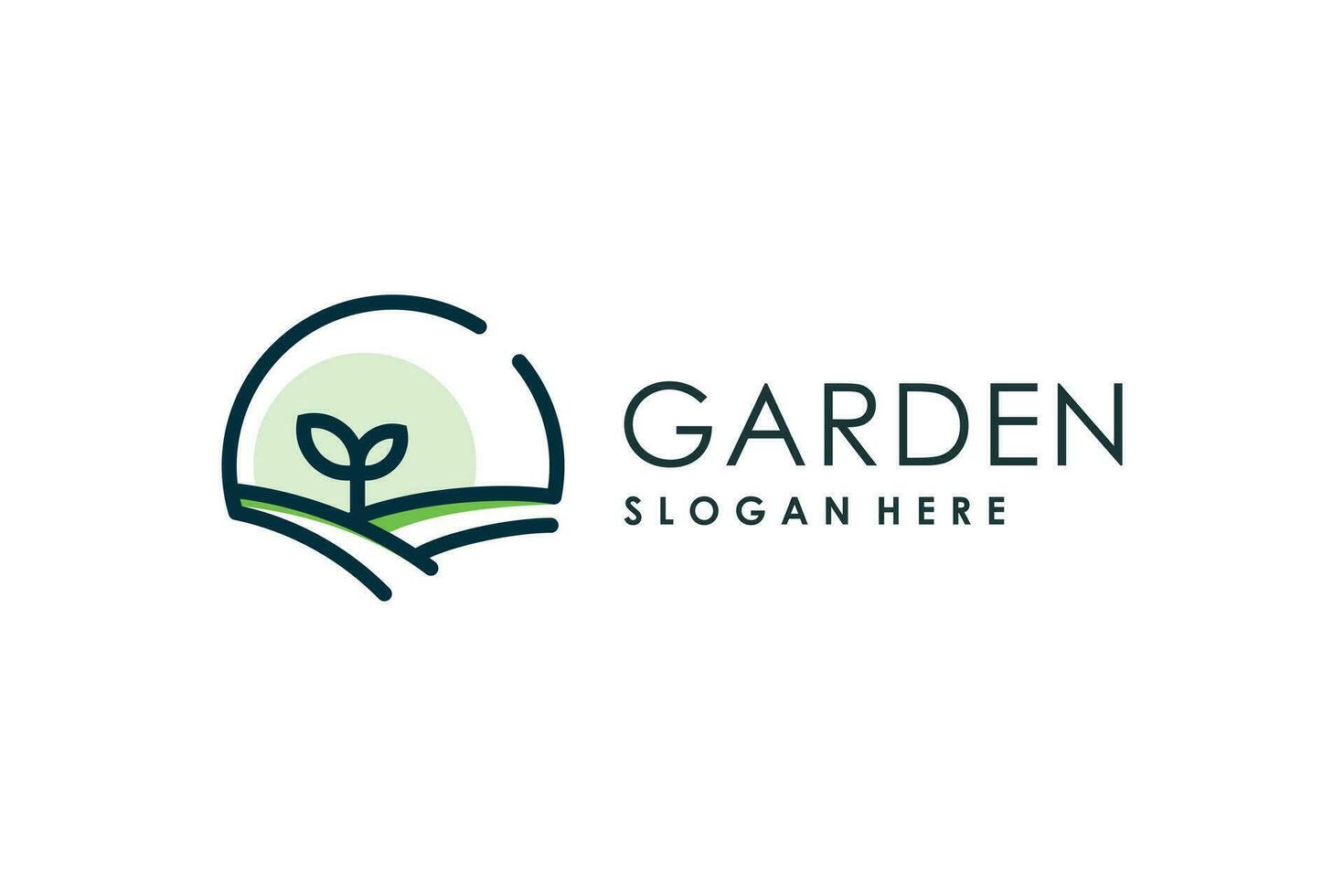 tuin logo vector met modern gemakkelijk concept