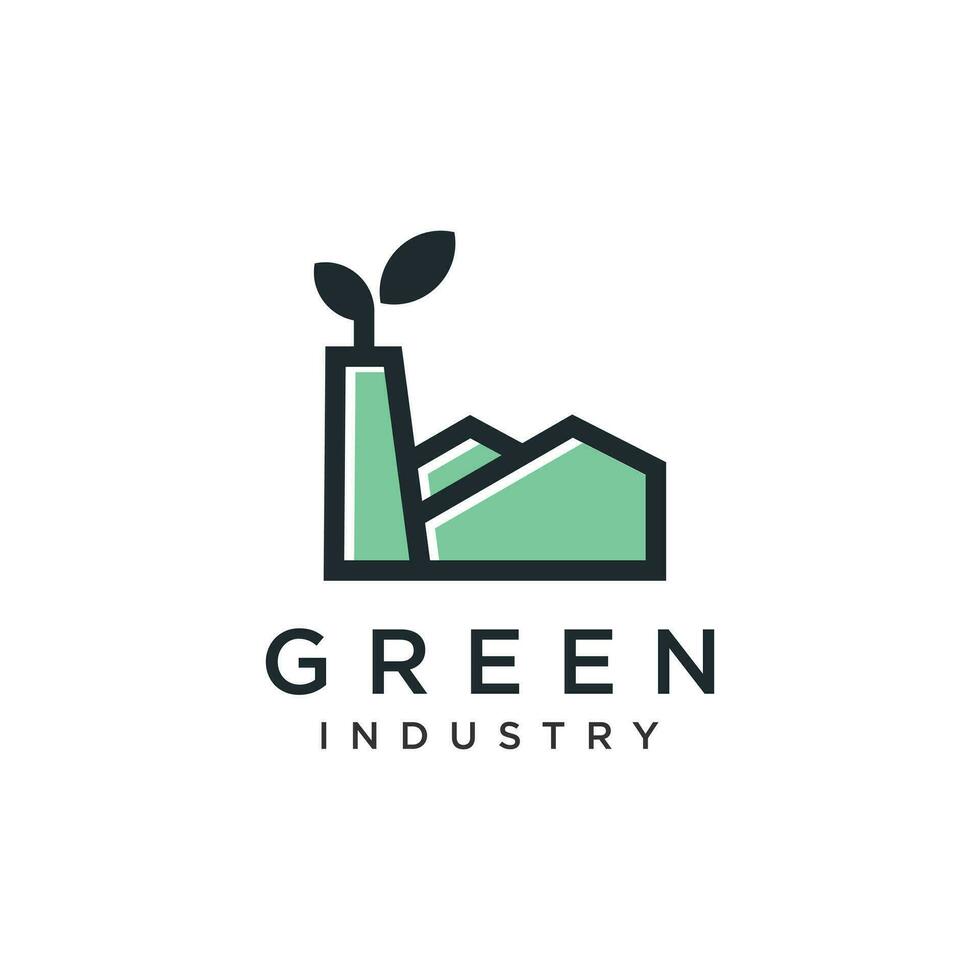 industrieel gebouw logo ontwerp met modern creatief concept idee vector